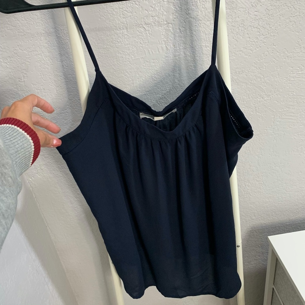 Ann Taylor LOFT Navy Tank-Top, Size M